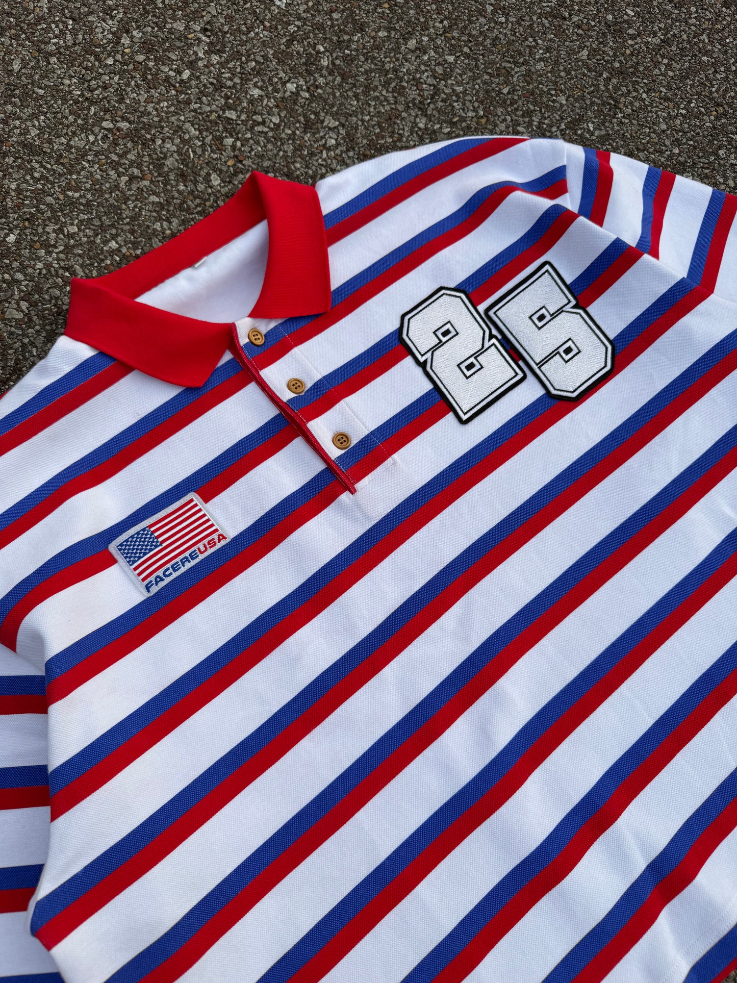 "USA 25th OLYMPIAN" STRIPED RUGBY POLO