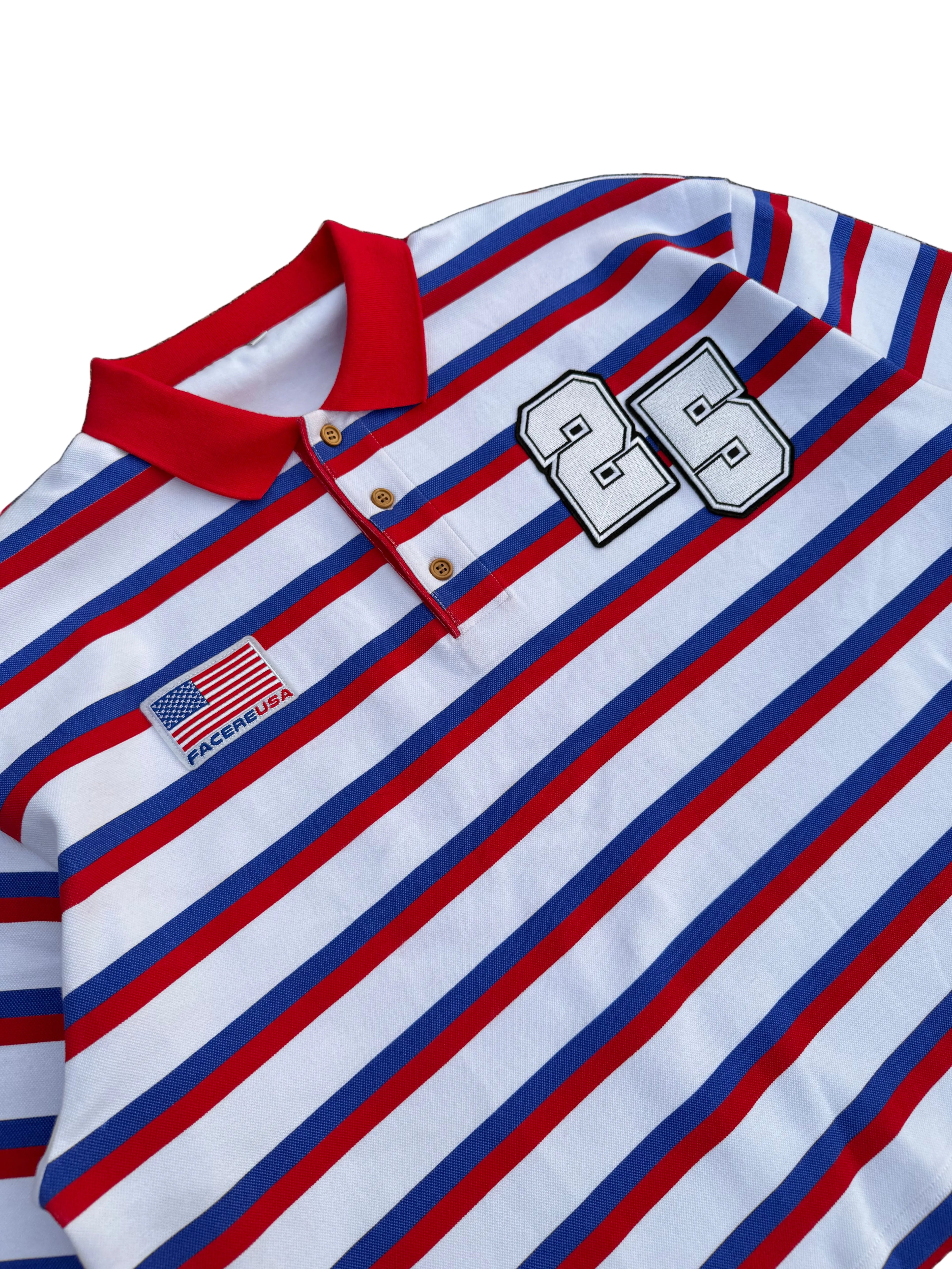 "USA 25th OLYMPIAN" STRIPED RUGBY POLO
