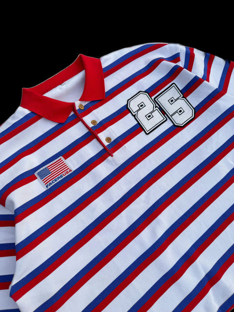 "USA 25th OLYMPIAN" STRIPED RUGBY POLO