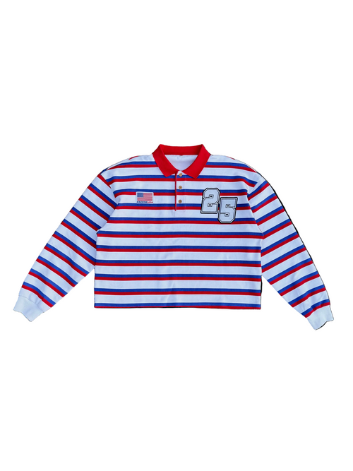 "USA 25th OLYMPIAN" STRIPED RUGBY POLO