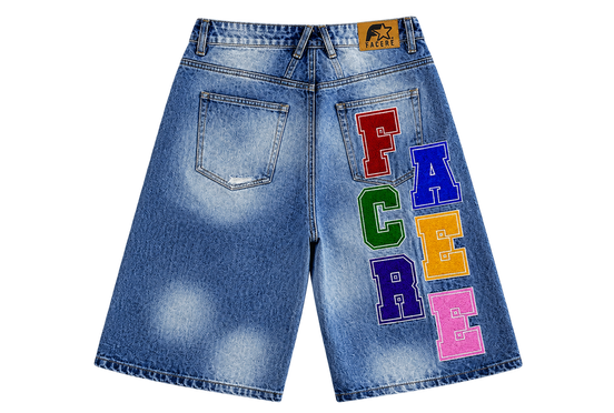 "NOW & LATER" WASHED DENIM SHORTS