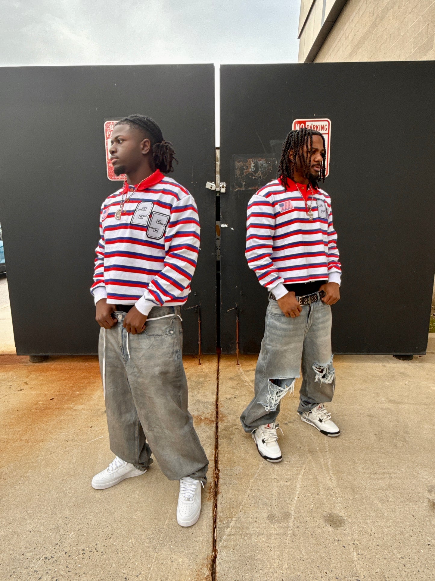 "USA 25th OLYMPIAN" STRIPED RUGBY POLO