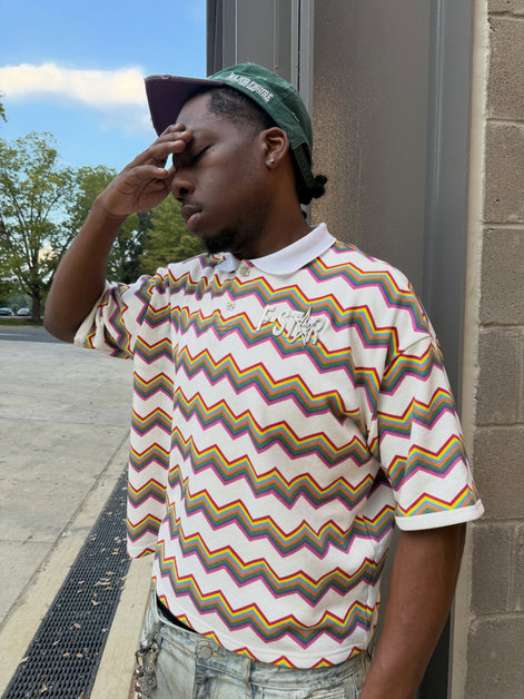 "LOLLIPOP" ZIGZAG STRIPED POLO