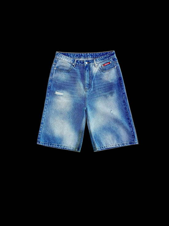 "NOW & LATER" WASHED DENIM SHORTS